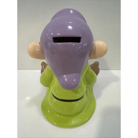 Dopey Disney Snow White And The Seven Dwarfs Dwarf Figure Coin Bank Home Decor - Picture 2 of 4